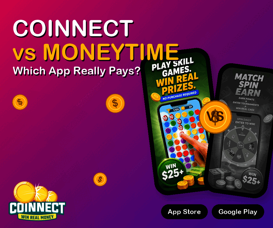 Coinnect vs MoneyTime comparison — match-3 phone gameplay