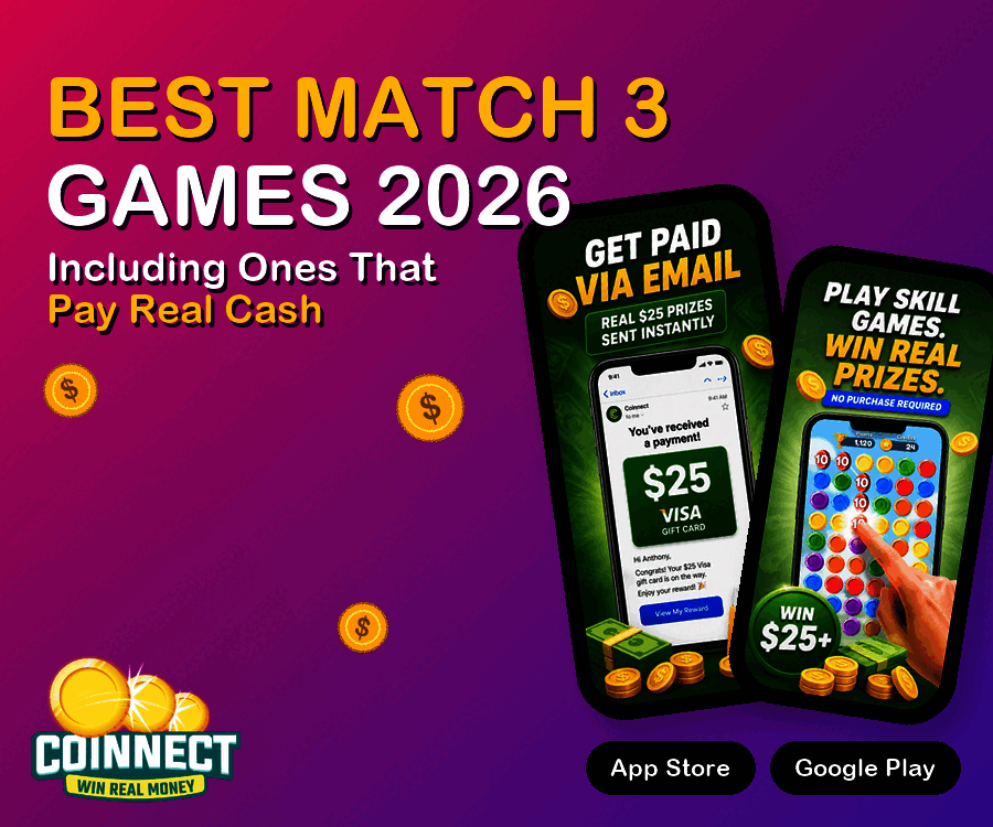 Best match 3 games 2026 — Coinnect cash tournament board